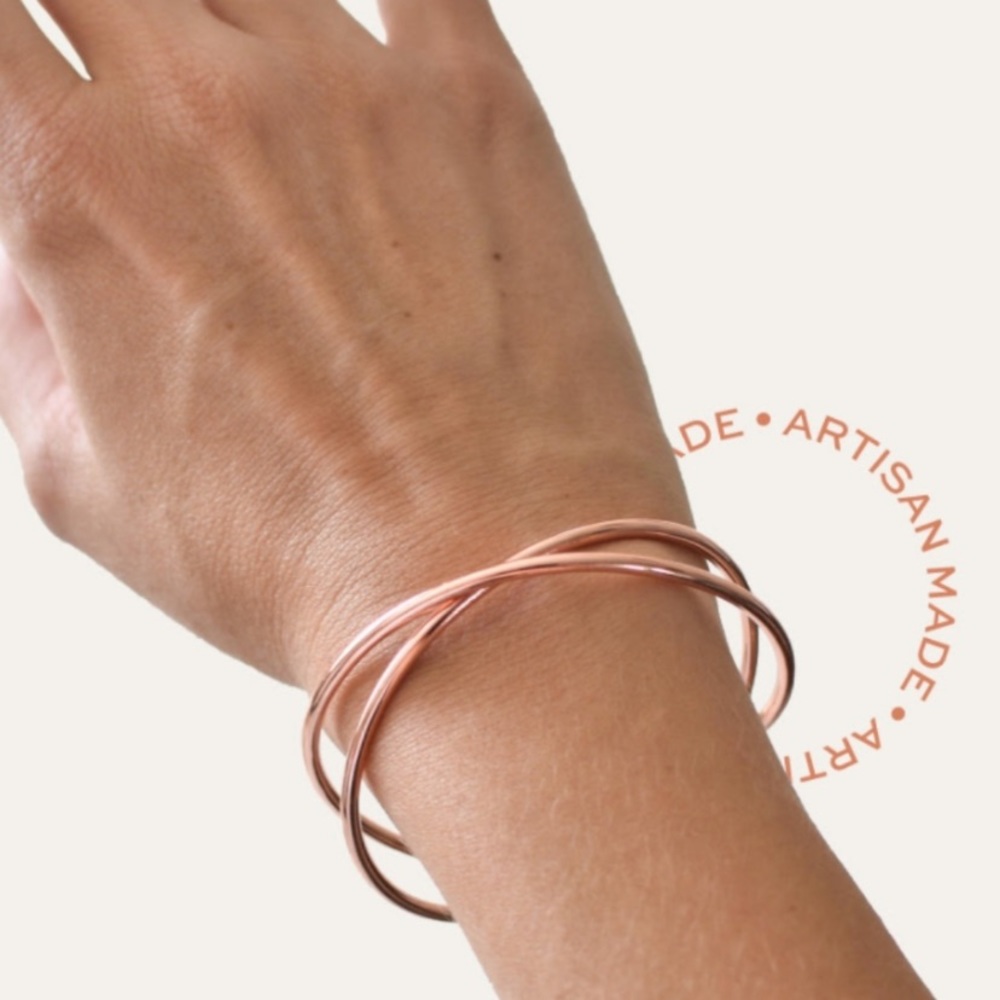 NWT Tribe Alive Rose Gold Crisscross Bangle!
